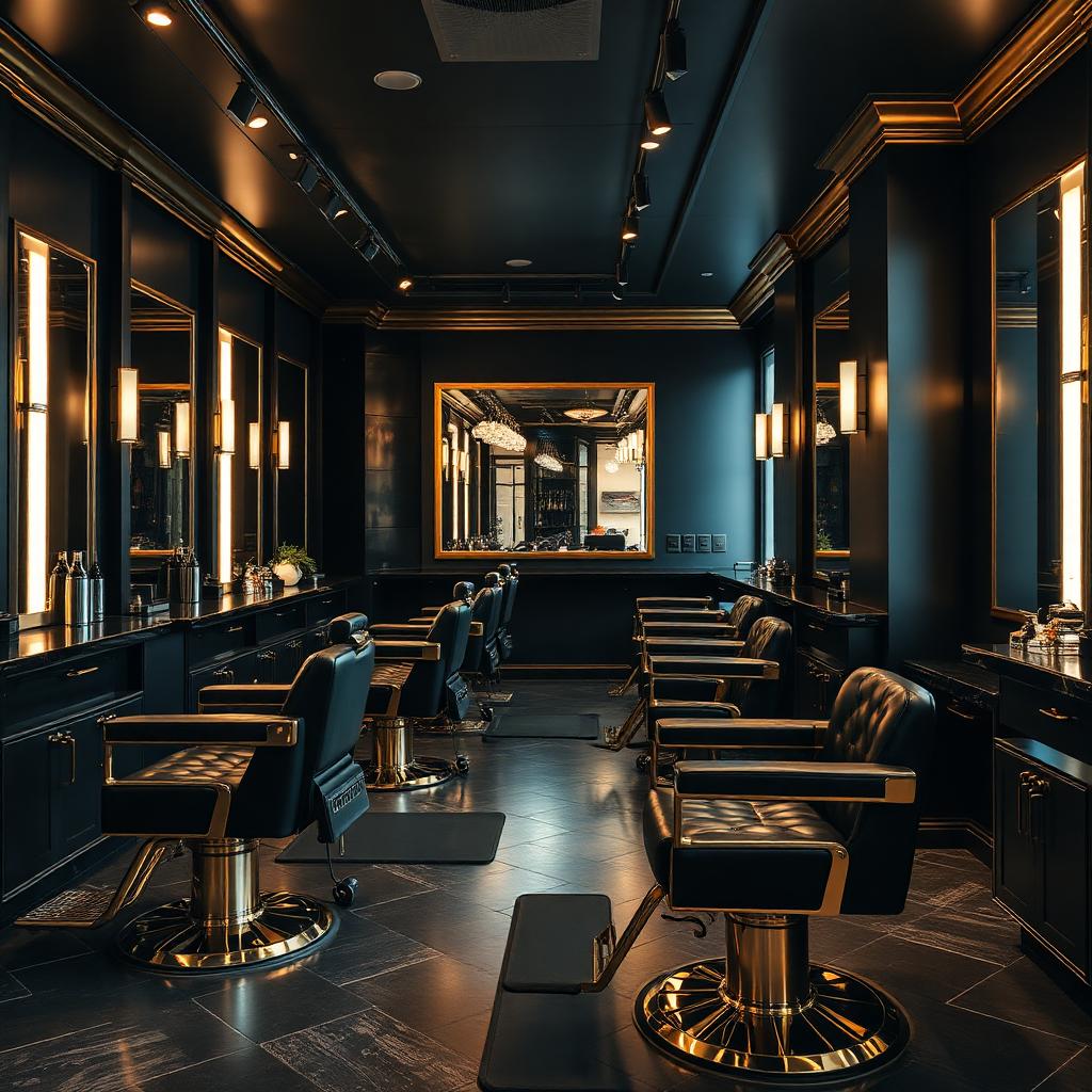 Interior de barbería de lujo