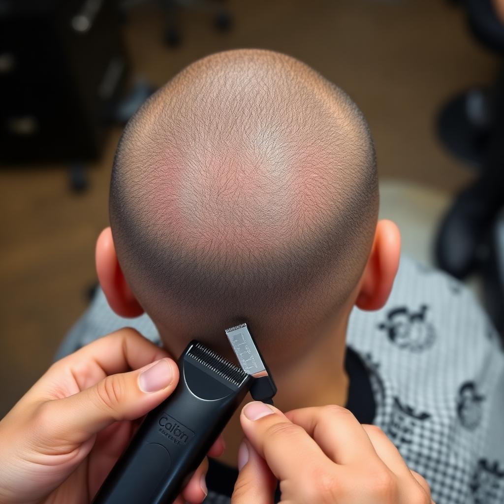 Vista superior de skin fade